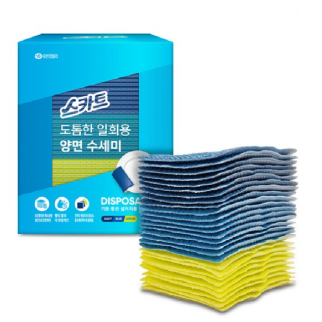 스카트 도톰한 일회용 양면 수세미, 혼합, 27개, 1개 7,490원