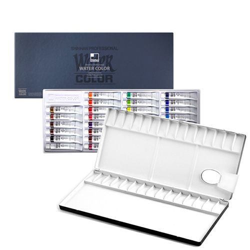 신한 수채화물감 7.5ml 30색 + 알루미늄 철팔레트 30칸 40,900원