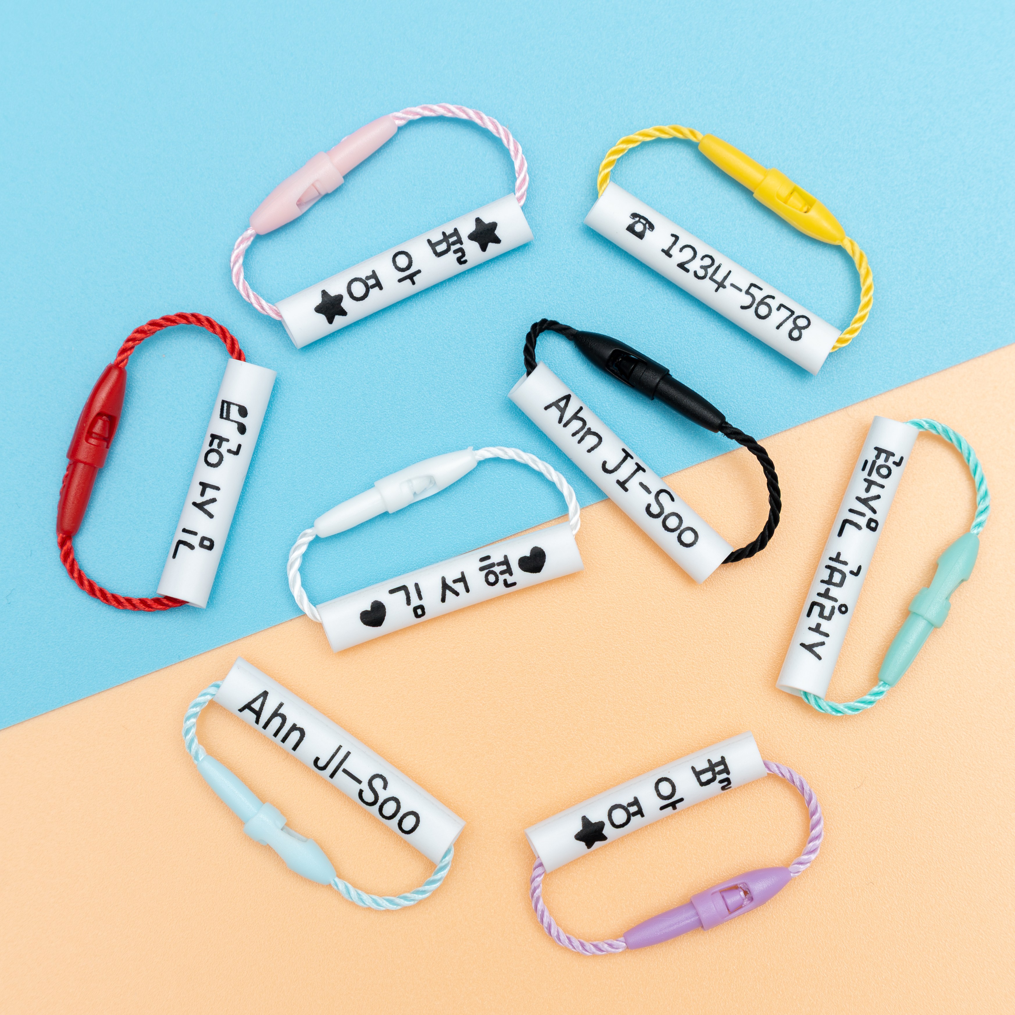미니 네임택 튜브네임택 말랑이 이름표 어린이집네임택 방수네임택 튜브이름표  10개 1SET 3,800원