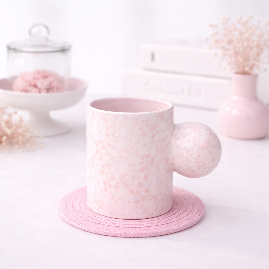 코시나 보니따 달마시안 볼 머그컵 컵받침 세트, 1세트, 핑크머그+핑크컵받침 8,900원