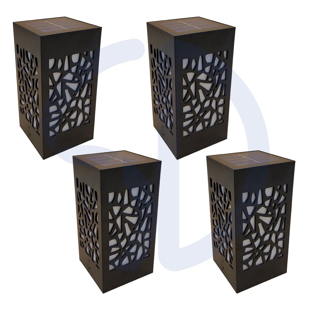 솔까든 태양열 8LED 모자이크 사각 데크등 4개입태양광 문주등 테라스 조명, 노란빛 81,300원