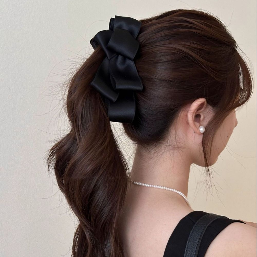 누아벨 머리 리본 바나나 집게핀 중형, 현재가 6,800원