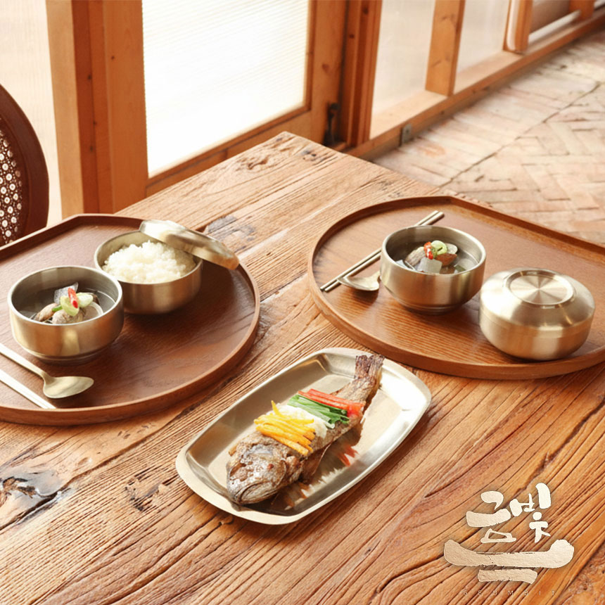 금빛-티타늄 식기 세트, 앞접시 찬기 밥공기 반상기 35,000원