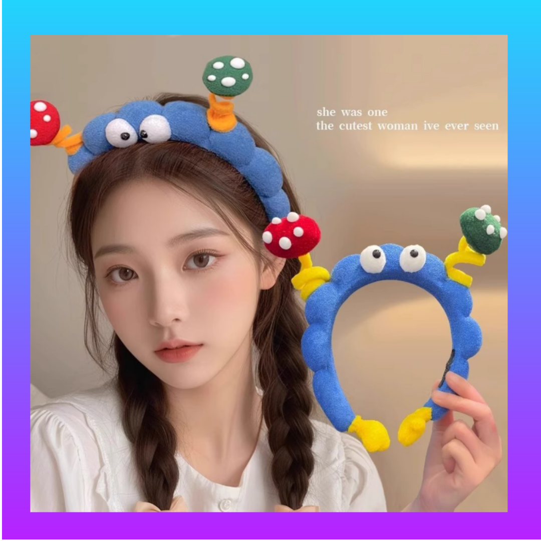 귀여운 눈알 머리띠 세안용 헤어밴드, 블루 14,800원