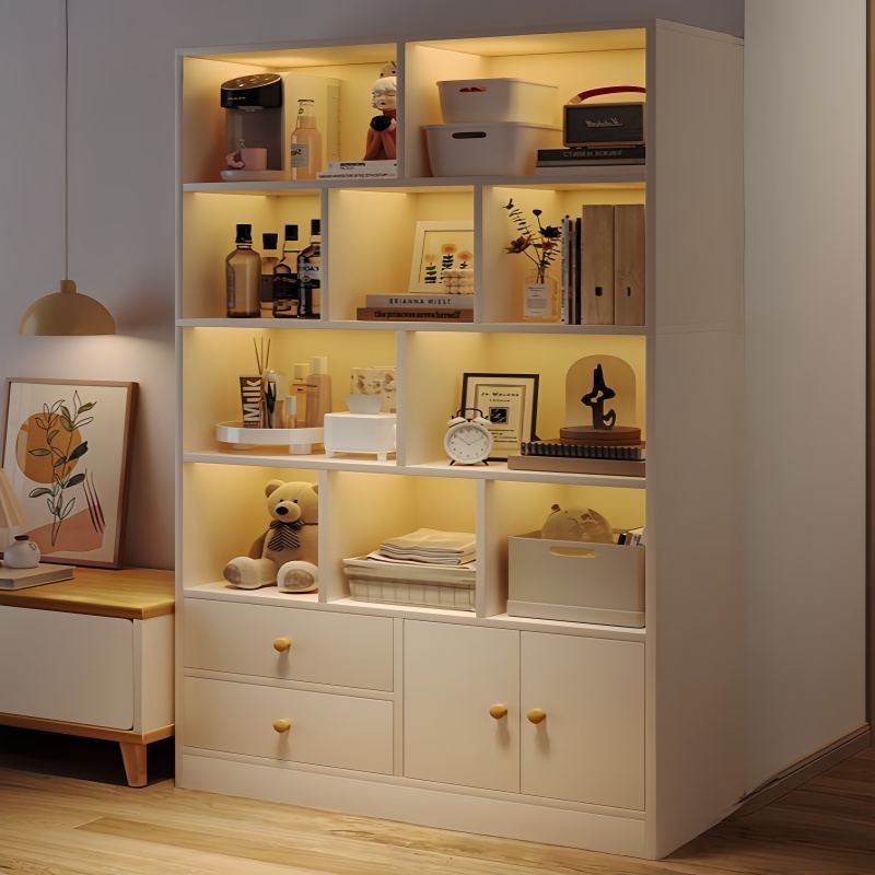 사물함 방진 도어 선반장 피규어 전시대 가정용 거실 벽면 수납장 800mm, 1개, 흰색 115,000원