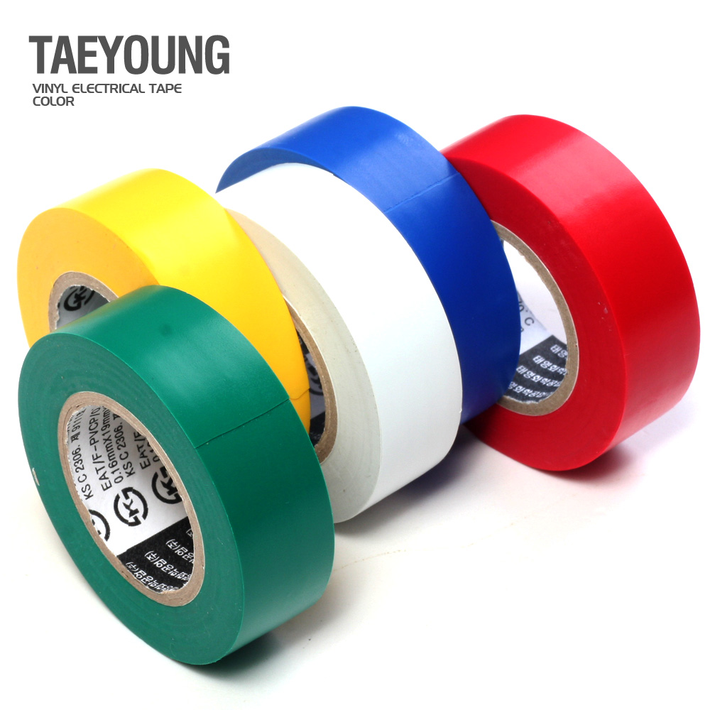 칼라전기절연테이프 PVC 전선 배선 TAPE 낱개 1개 550원