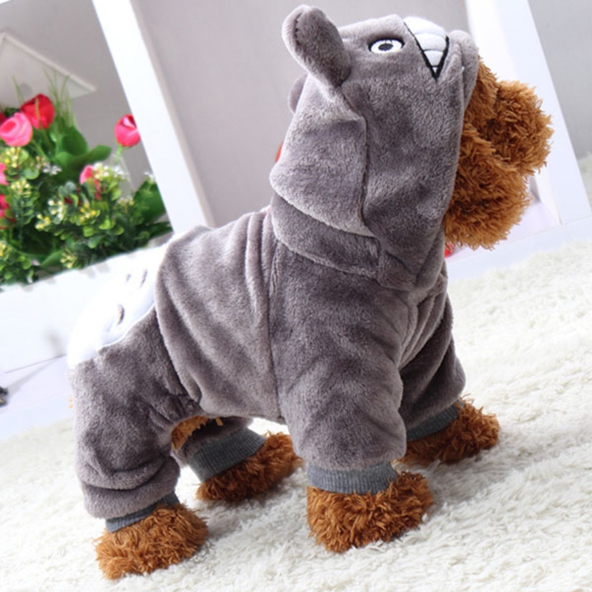 5시주문건 당일배송 따뜻한 기모 댕댕이옷 토토로 강아지올인원옷 기모올인원 예쁜강아지옷 빠른배송, 그레이, 1개 8,900원