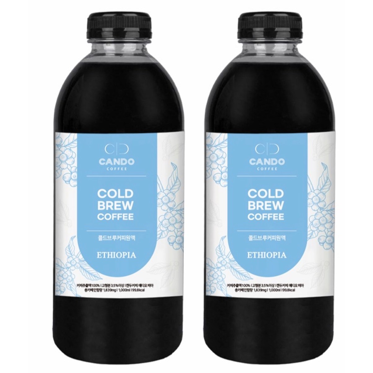 [캔두커피]콜드브루 원액 에디오피아 1L+1L 더치커피, 2개, 1개입, 1L 19,000원