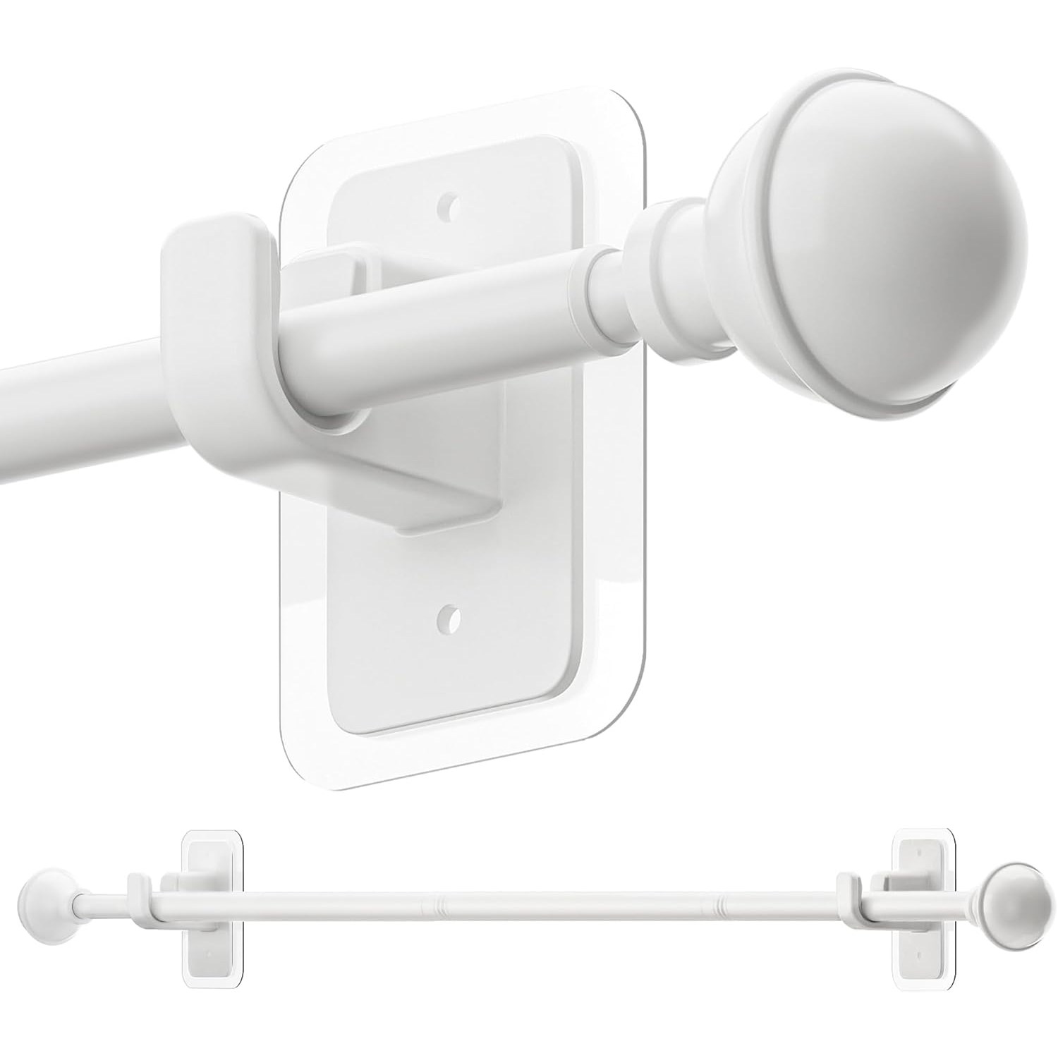 ENJOYBASICS 강력 압축식 커튼봉 못 없이 설치하는 안뚫어 고리, 무타공 커튼봉, 1세트, 길이, 68-132cm, 창문 너비, 하얀색 9,480원