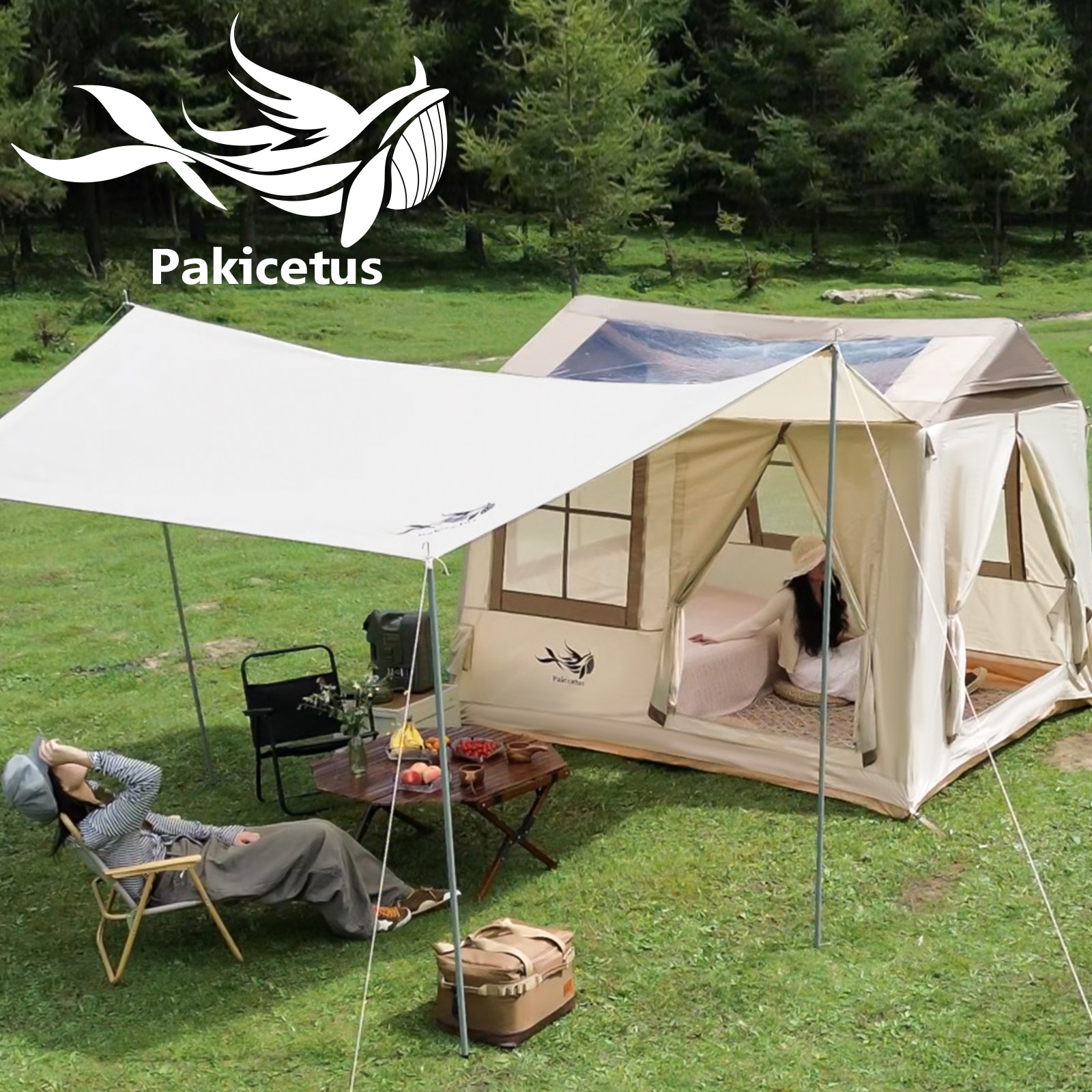 풍선 텐트, 용 즉석 캠핑 텐트 하우스, 파크 캠핑 텐트, 이지 셋업 가족 텐트 4계절 메쉬 윈도우로 캠핑할 수 있는 풍선 텐트 야외 레저, 피크닉, 모임 및 기타 활동에, 카키, 3-5 180,200원