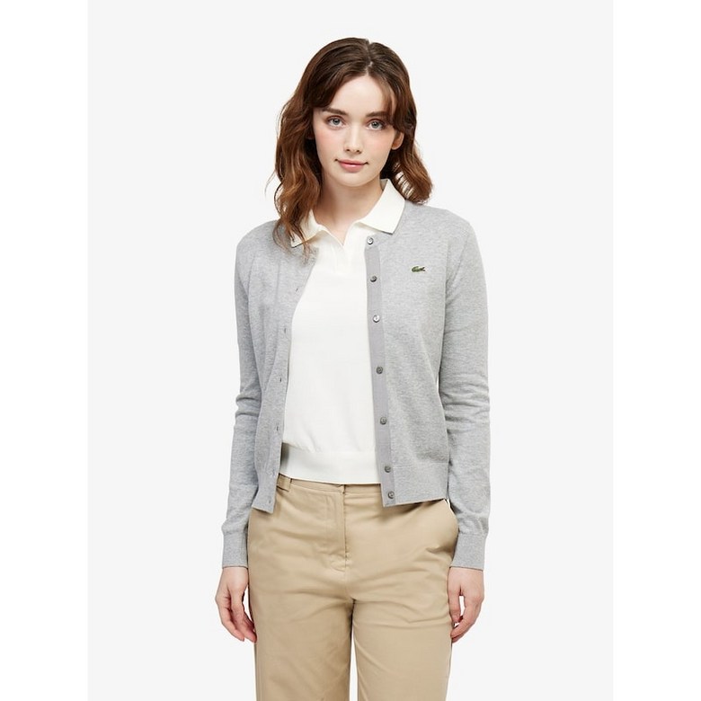 라코스테 LACOSTE 공식 여성 베이직 크루넥 가디건 AF133E-56G CCA 474170 295,400원