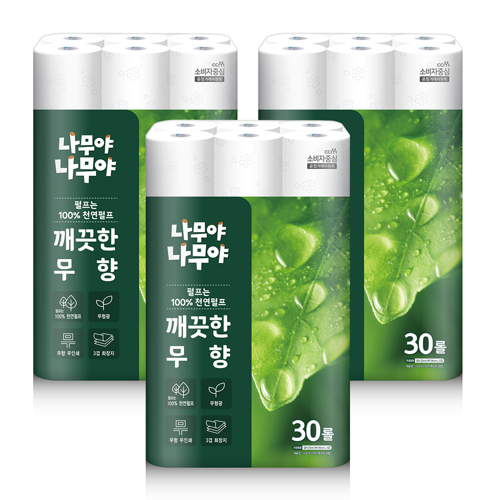 미래생활 나무야나무야 깨끗한무향 25M 30롤 3팩, 30롤, 3개 38,690원