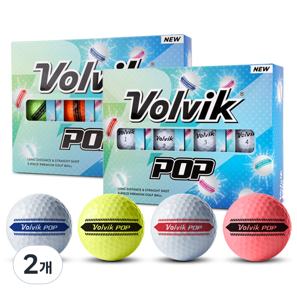 [VOLVIK] 볼빅 뉴 팝 퍼팅 트랙 골프공 1더즌, 레인보우, 12개입, 2개 53,190원