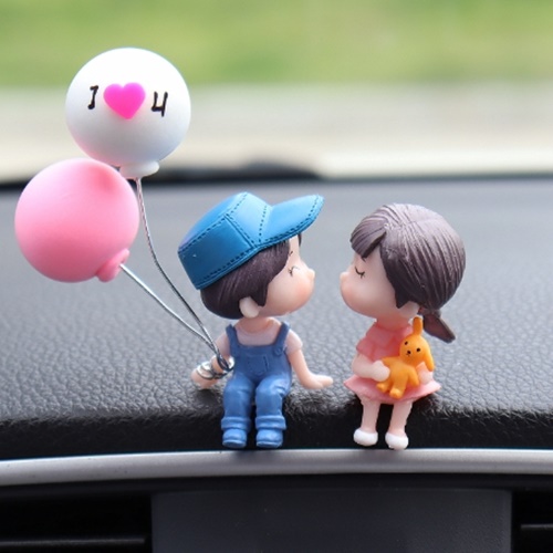 차량용 커플 피규어 자동차 인테리어 인형 네비게이션 대시보드 악세사리 장식품 소품, 1개, 2)블루커플+풍선 5,500원