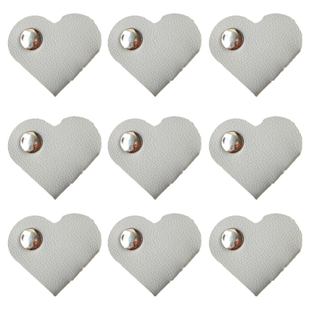 홈바내쓰 똑딱이 하트 가죽 케이블 이어폰 선 정리 홀더, 9개, 그레이 7,900원