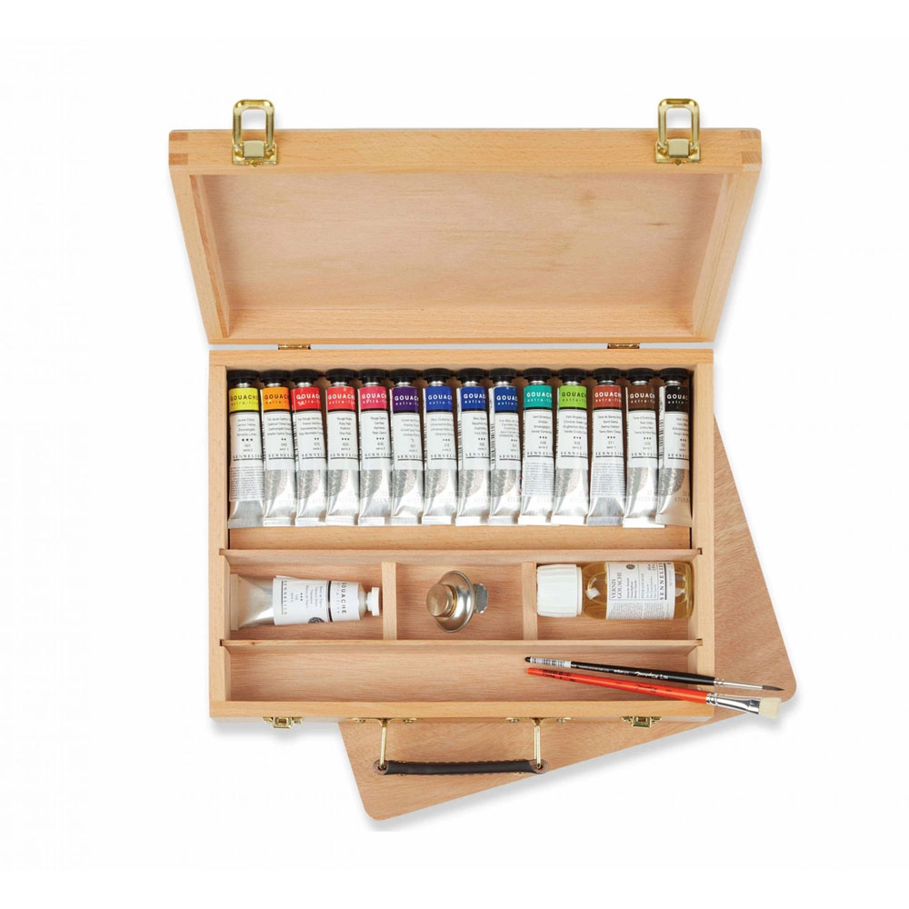 시넬리에 전문가용 최고급 수채화 과슈 15색 우든세트 258,340원