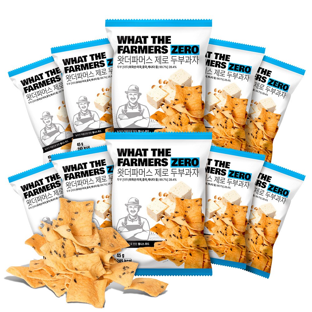 맛있는 건강 왓더파머스 오리지널 오븐에 구운 무설탕 두부과자 건강한 간식, 10개, 45g 13,520원