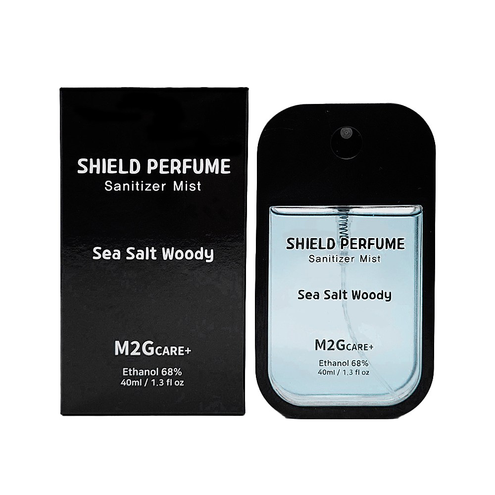 M2G CARE+ 휴대용 손소독제 뿌리는 미니 향수 보습 쉴드퍼퓸 씨솔트우디, 1개, 40ml 12,900원