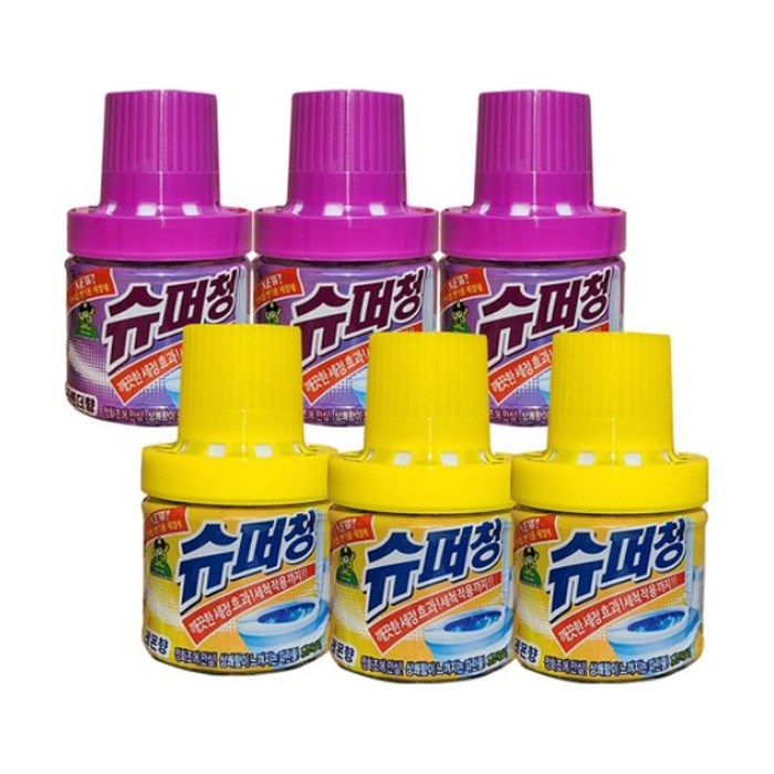 산도깨비 슈퍼청 화장실 변기세정제 병타입 라벤더향 3개 레몬향 3개 13,900원
