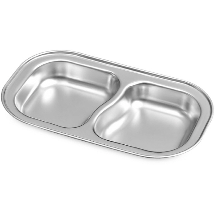 윌리브 304스텐 나눔 2구 웨이브 식판, 실버 6,700원