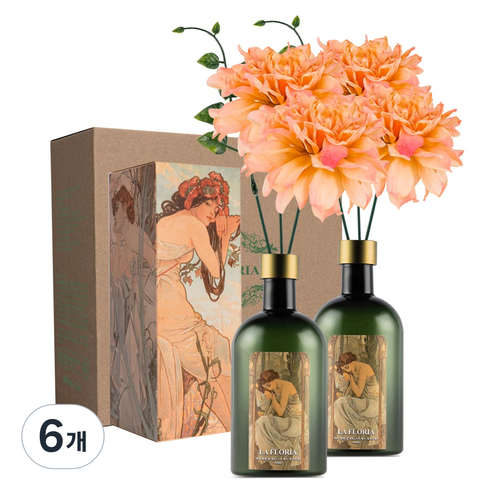 라플로리아 꽃 디퓨저, 6개, 500ml, S6.다시한번힘내요향/B3.달리아-L12/오렌지 91,610원