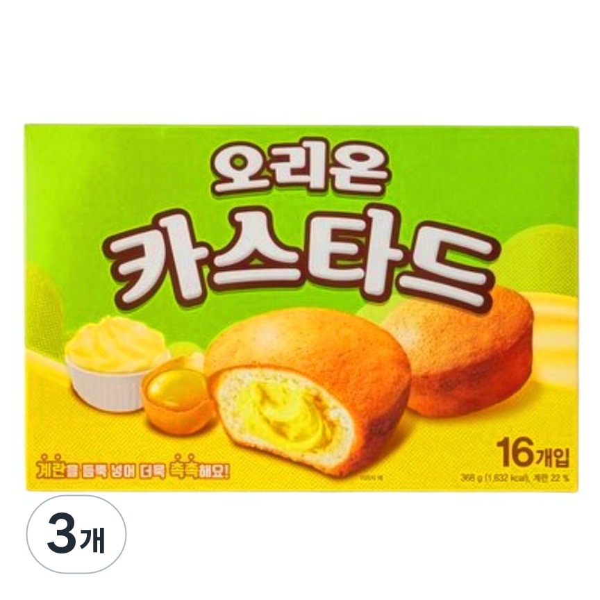 오리온 카스타드 16P, 3개, 368g 16,730원