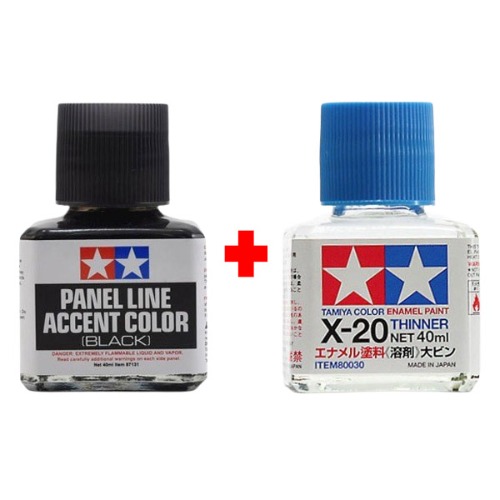 타미야 패널라인 엑센트 블랙 에나멜 신너 세트 80030+87131 10,240원