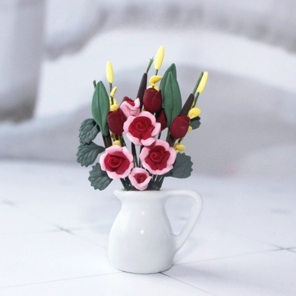 컴위즈 납골당 꾸미기 미니어처 꽃 레진 조화 세라믹 화병 인테리어 소품 11,800원