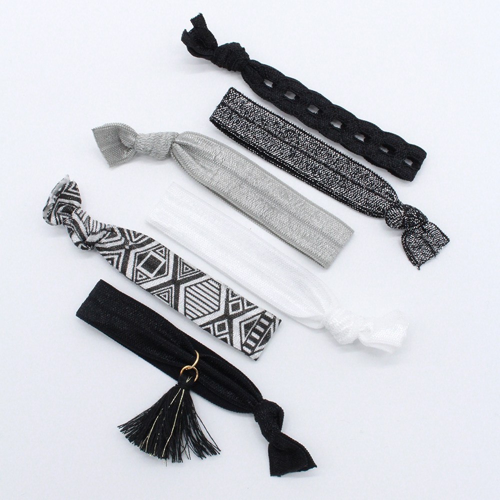 캔디플래닛 6개 레이스 헤어타이 엘라스틱 머리끈 블랙 헤어끈 3,900원