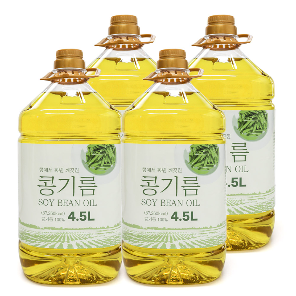 대두유 18L 콩기름100% 식용유 업소용 대용량, 4.5L, 4개, 현재가 58,850원