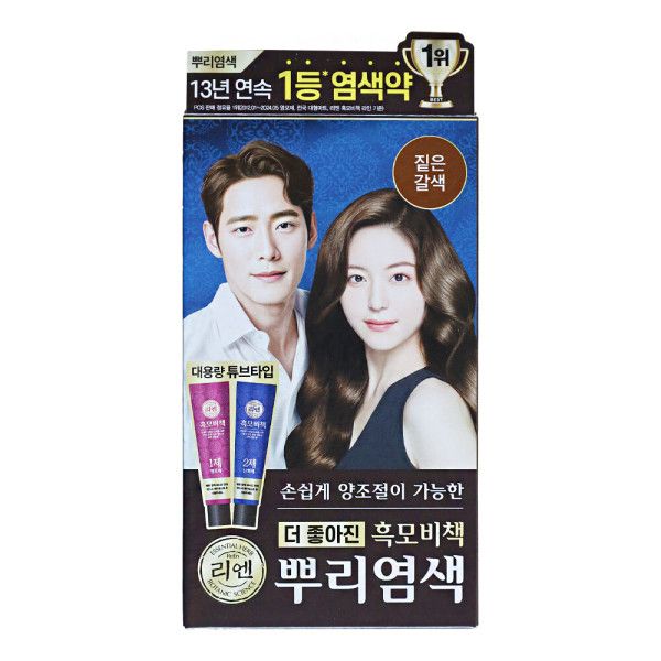 엘지 리엔 흑모비책 새치 뿌리염색 짙은갈색 1개 염색약 16,200원