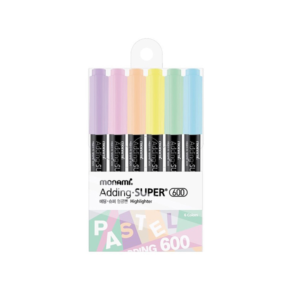 모나미 / 에딩슈퍼 600 형광펜 파스텔 6색 세트 / 형광펜세트 모나미형광펜 에딩슈퍼 모나미에딩 모나미에딩슈퍼 모나미형광펜세트 4,950원
