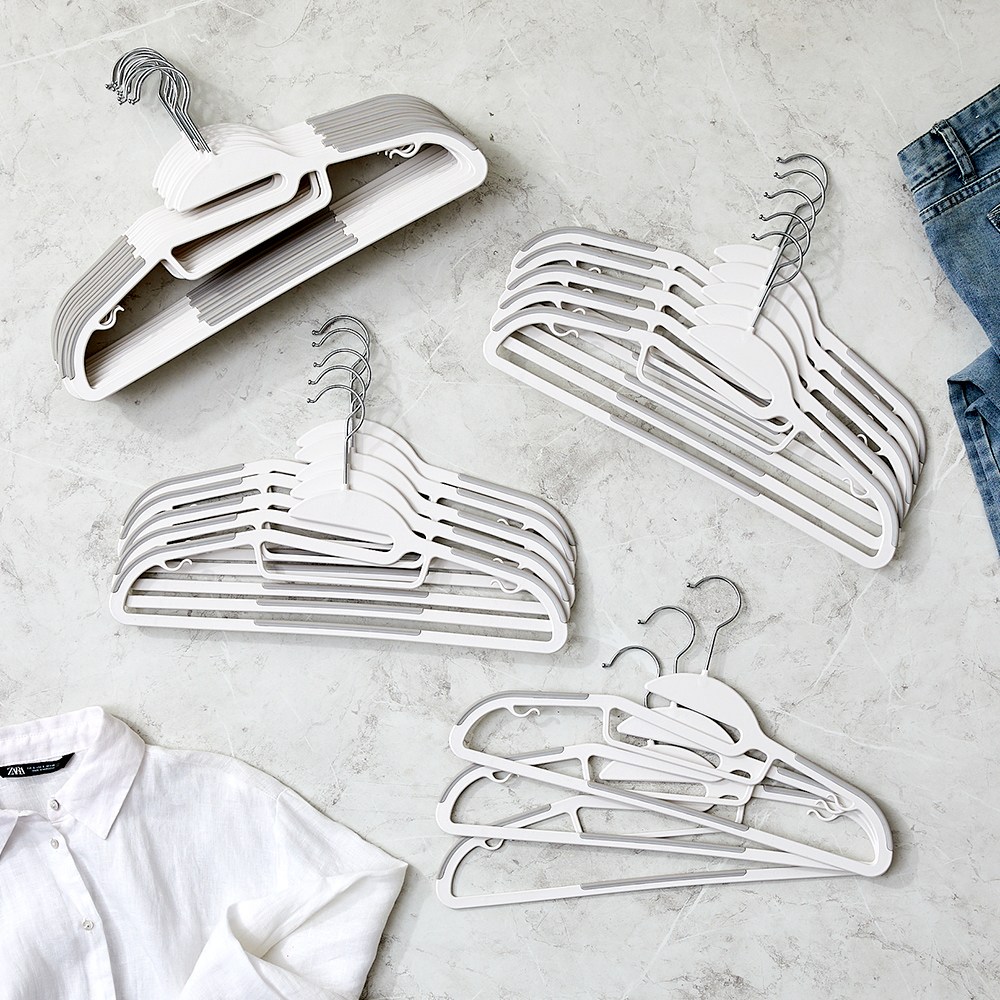 [MODERN HOUSE 중계점] WOW 목늘어남방지 넌슬립 옷걸이 24P세트 BT0223002, 화이트, 24개 19,900원