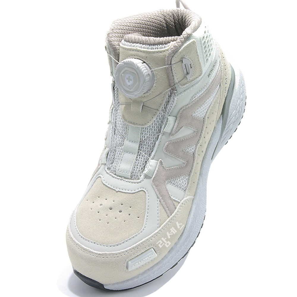 몽크로스 통풍 안전화 발목높은 람세스6 라이트 그레이 센터 다이얼 논슬립 초경량 발편한 KCS인증 작업화 105,000원