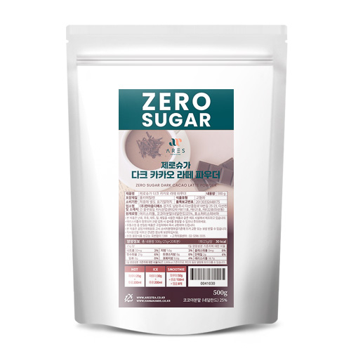 아레스 제로슈가 다크 카카오 라떼 파우더, 1개, 1개입, 500g 14,000원