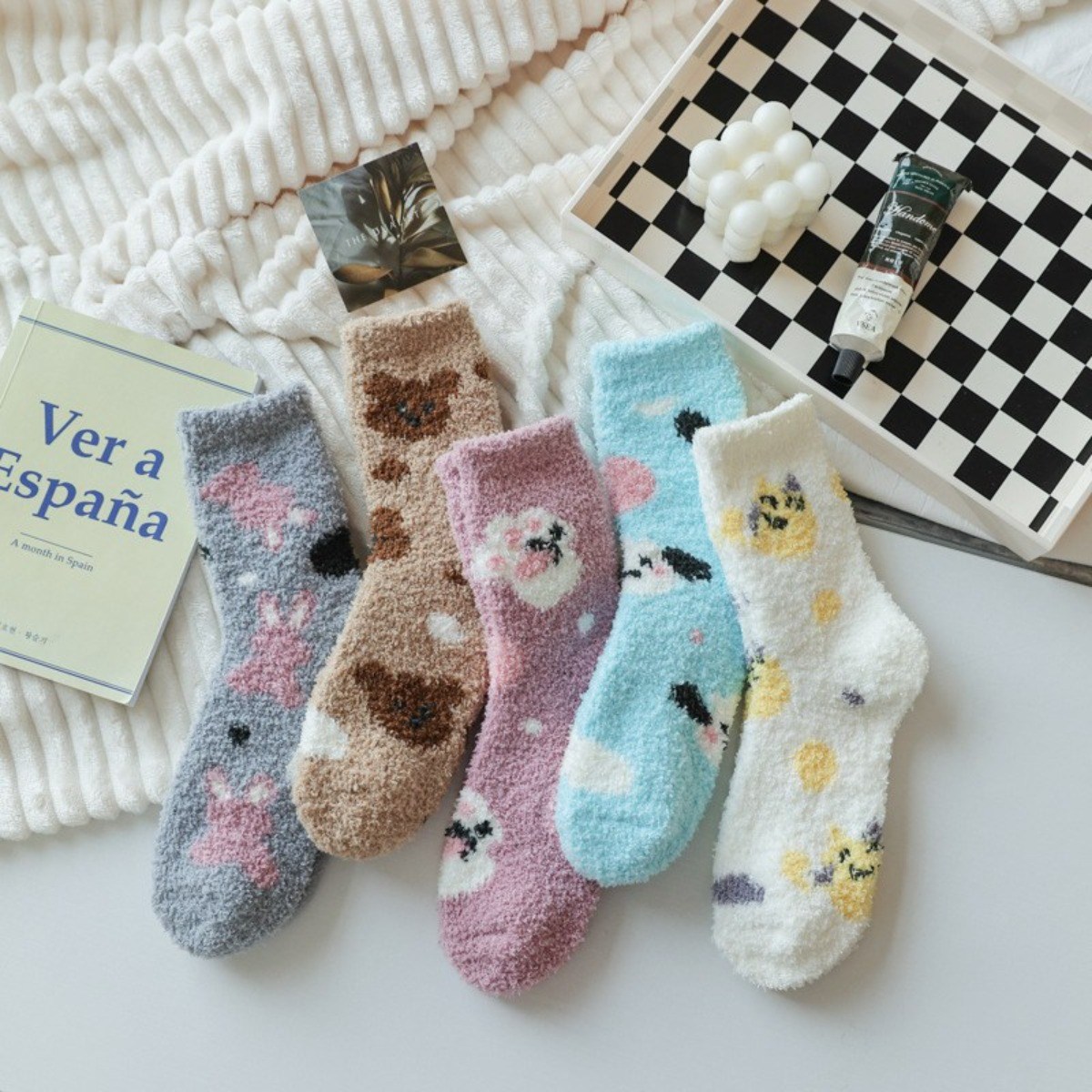 패션 여성 겨울 중목 수면양말 임산부 토끼발 보온 긴양말 5켤레세트 10,900원