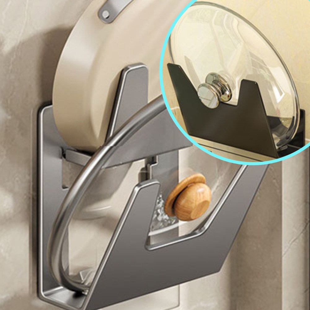 벽 후라이팬 뚜껑 거치대 걸이 보관 부착식 무타공 도마 냄비 정리 랙 공중부양 주방 공간활용 좁은 절약 28,810원