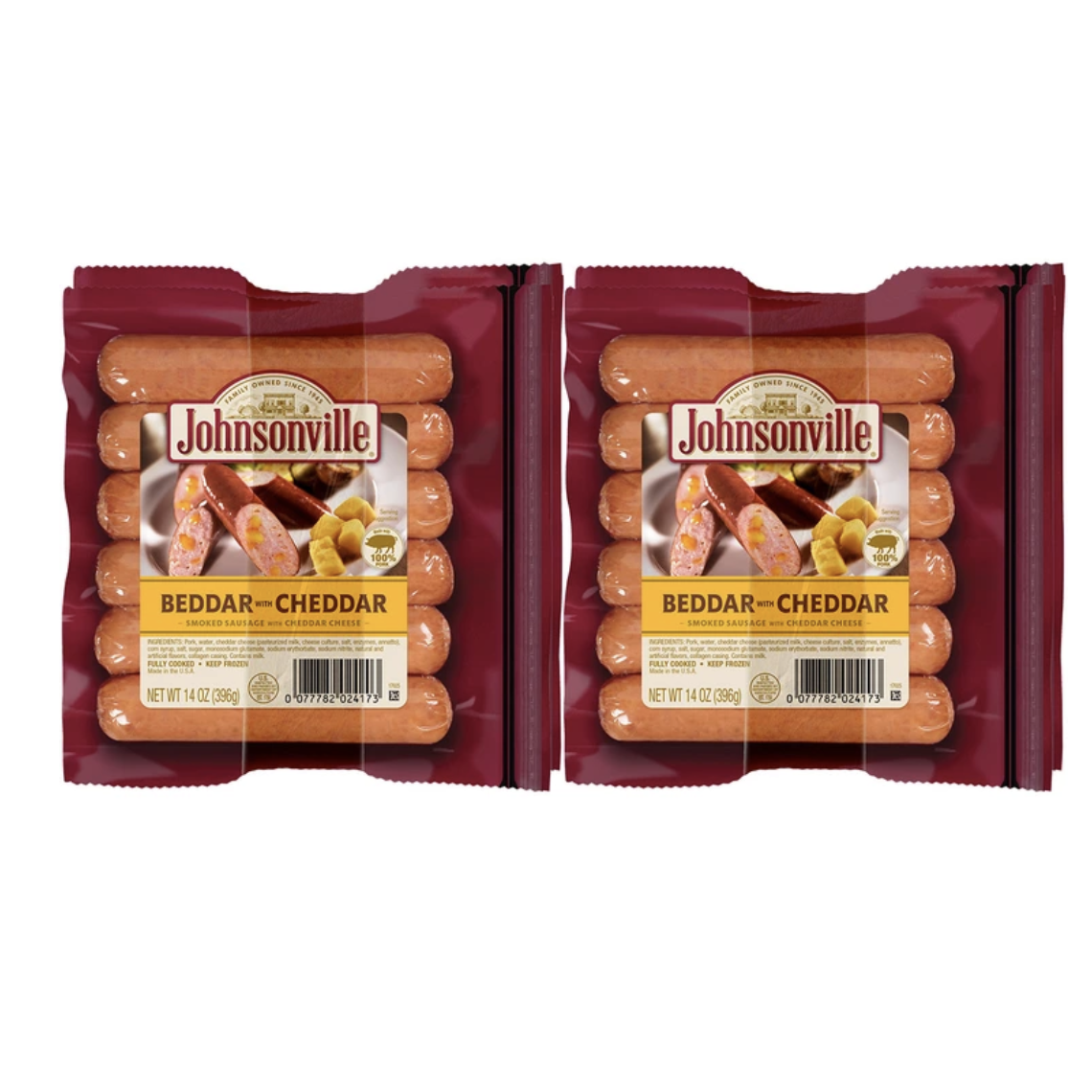 쟌슨빌 냉장 베다체다 소시지 396g x 4개 캠핑 후랑크 반찬 간식 안주 총1584g 1세트, 1.584kg, 1세트, 현재가 53,980원