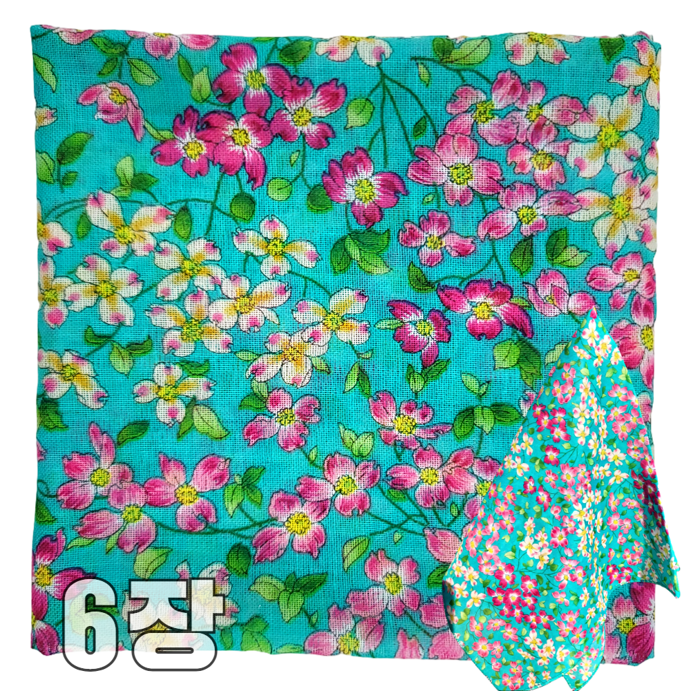 온리 거즈면손수건 꽃무늬 손수건스카프 여성 순면 쁘띠 단체 등산 땀흡수 잔꽃 손수건 23,700원