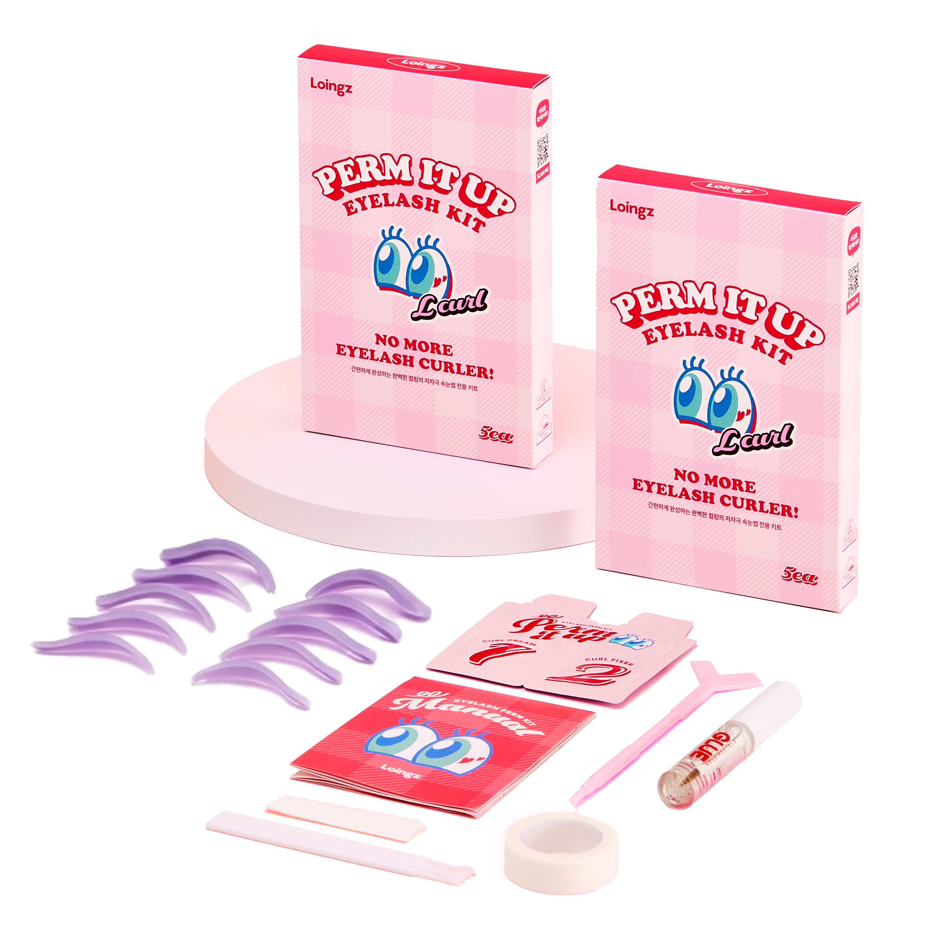 로잉즈 초보용 셀프 속눈썹펌 키트 5회분, 저자극 풀구성 15,100원