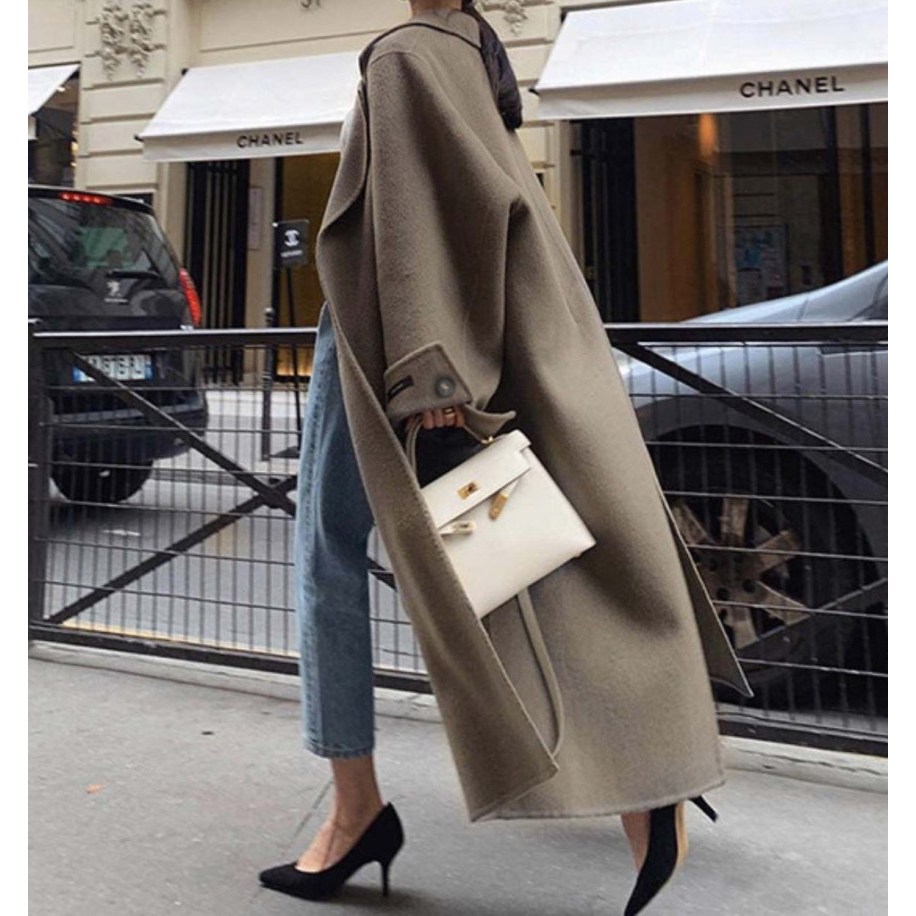 (자체제작) 루어스룸 그웬 원버튼 벨트 하객룩 스트랩 소매커프스 롱 핸드메이드코트 106,780원