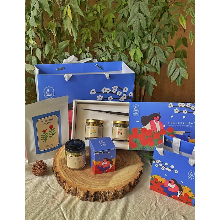 [선물포장] 수제 꽃차 9종 택2종 목련 국화 메리골드 캐모마일 아카시아 구절초 멘드라미 생강나무꽃 해당화 진달래 39,900원