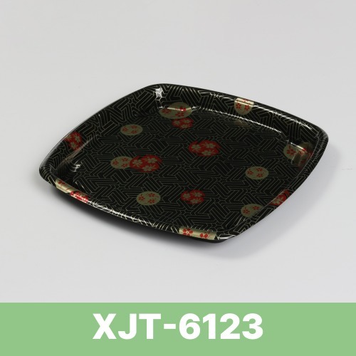 [BR] XJT-6123 둥근 사각 초밥용기 (꽃무늬/회쟁반접시) 400개 세트 158,900원