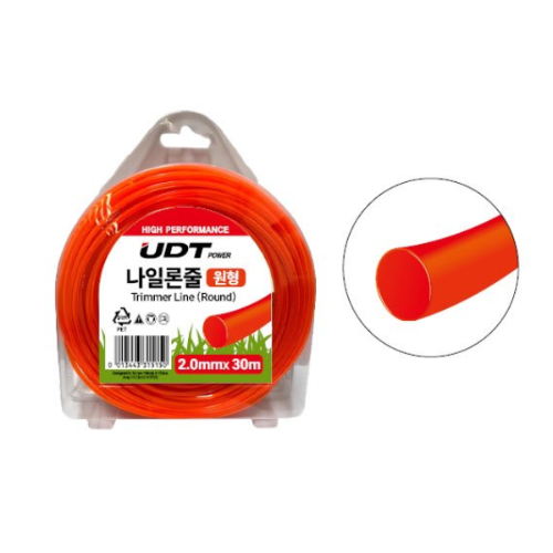 UDT 예초기액세서리 나일론줄 충전예초기용 2.0mm - 30M(원형) 594-5328, 1개 2,500원