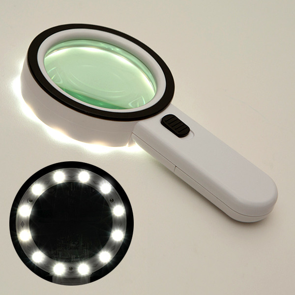 ZIO-BIZ 12LED 대형 돋보기 확대경 30배율 / 고휘도 LED 휴대용 독서용 대형 돋보기 확대경 루페 독서돋보기 독서확대경 과학실험 노인용품 실버용품 9,800원