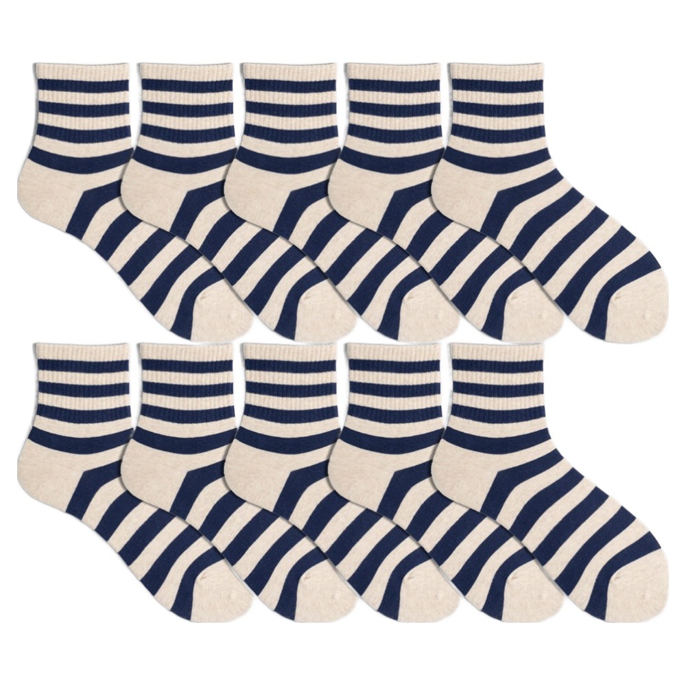 삭스팩토리 여성용 미니 스트라이프 발목 양말 10켤레 세트 15,900원