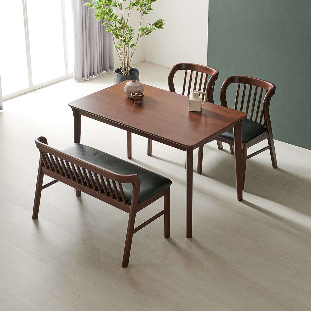 라로퍼니처 데이브 1250 고무나무 원목 4인 식탁 세트 380,000원