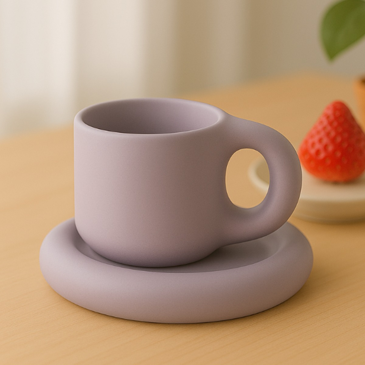 코시나보니따 뭉툭 머그컵+플레이트 세트 300ml, 퍼플 머그컵+퍼플 플레이트, 1세트 13,000원