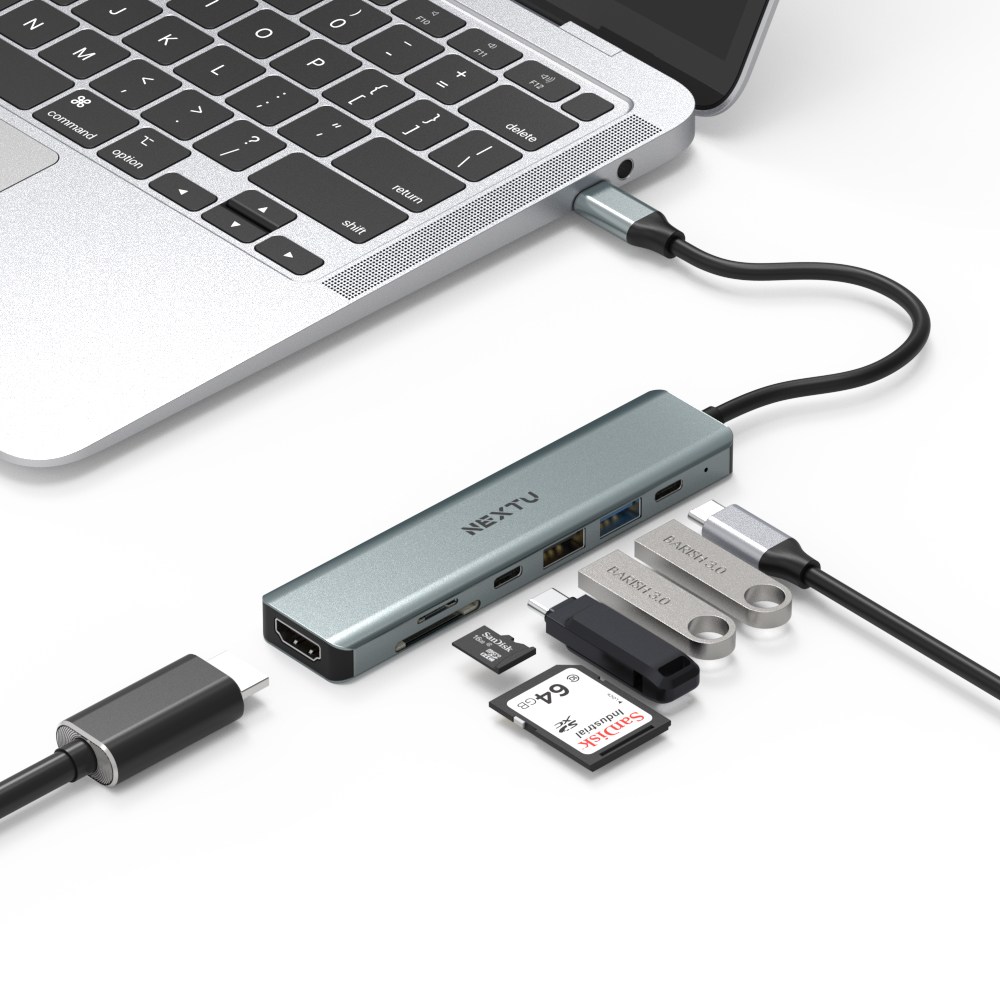 넥스트유 2373TCH-4K 유지몬 USB C타입 멀티 아답터 / 4K 모니터 미러링 / 2포트 허브 / 멀티 카드리더기 / PD 100W 지원 20,600원