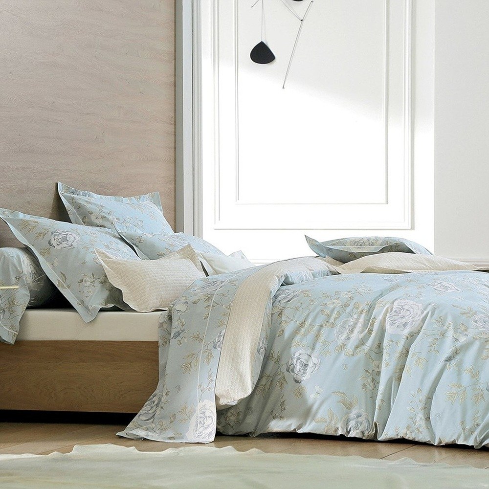 [공식판매처] 블랑데보쥬 프랑스직수입 퍼케일면 호텔식 침구 풀세트 (로즈가든블루) 이불커버+매트리스커버+베개커버 279,000원